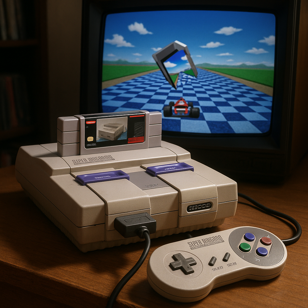 Super Nintendo SNES console Mode 7 in action
