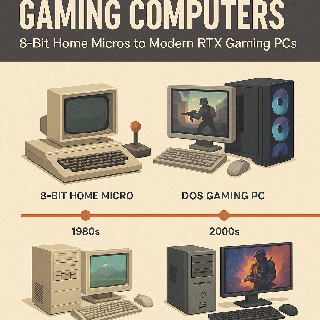 Timeline from microcomputers to modern gaming PCs