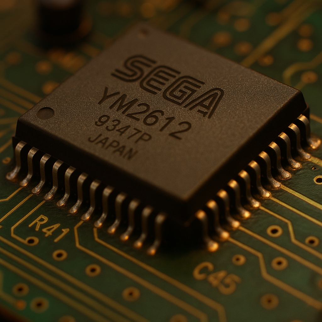 YM2612 FM synthesizer chip on Mega Drive circuit board