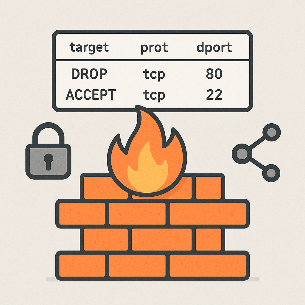Illustration of a firewall configured to protect web development ports