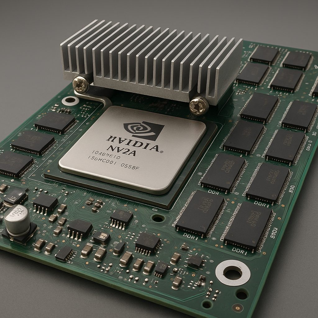 Technical diagram of the Nvidia NV2A GPU on the original Xbox motherboard