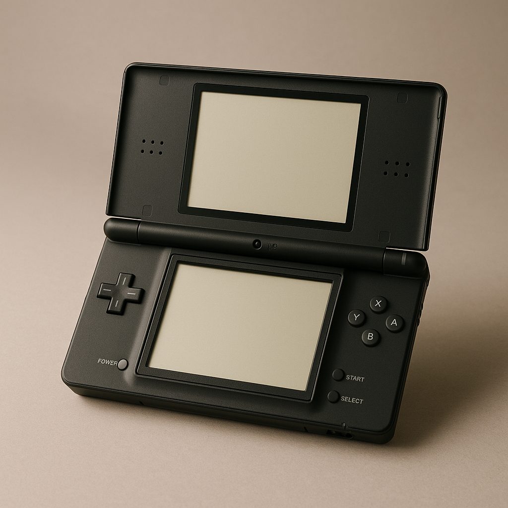 Nintendo DS ouverte montrant ses deux &eacute;crans tactiles