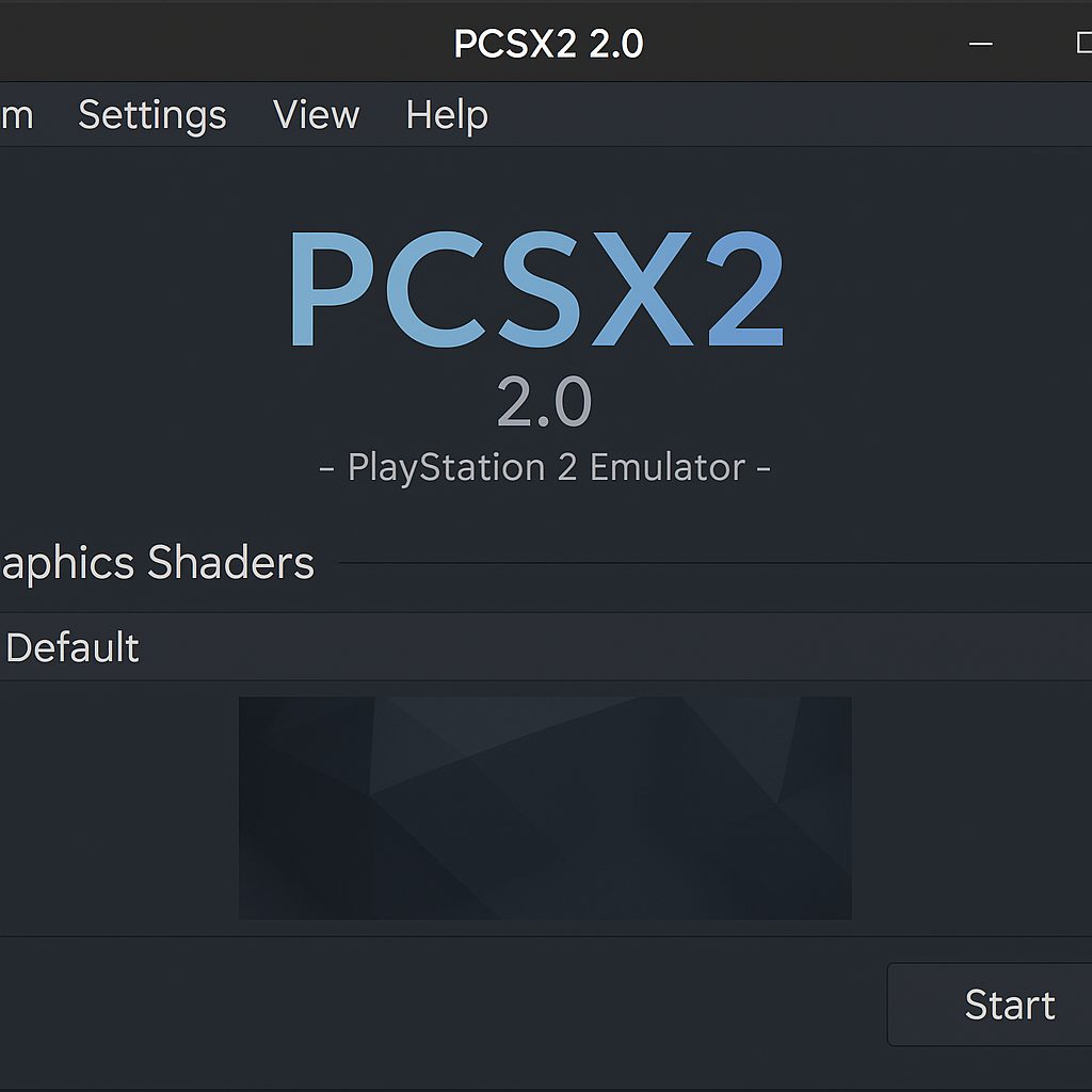 Capture d'&eacute;cran de l'interface principale de PCSX2 2.0