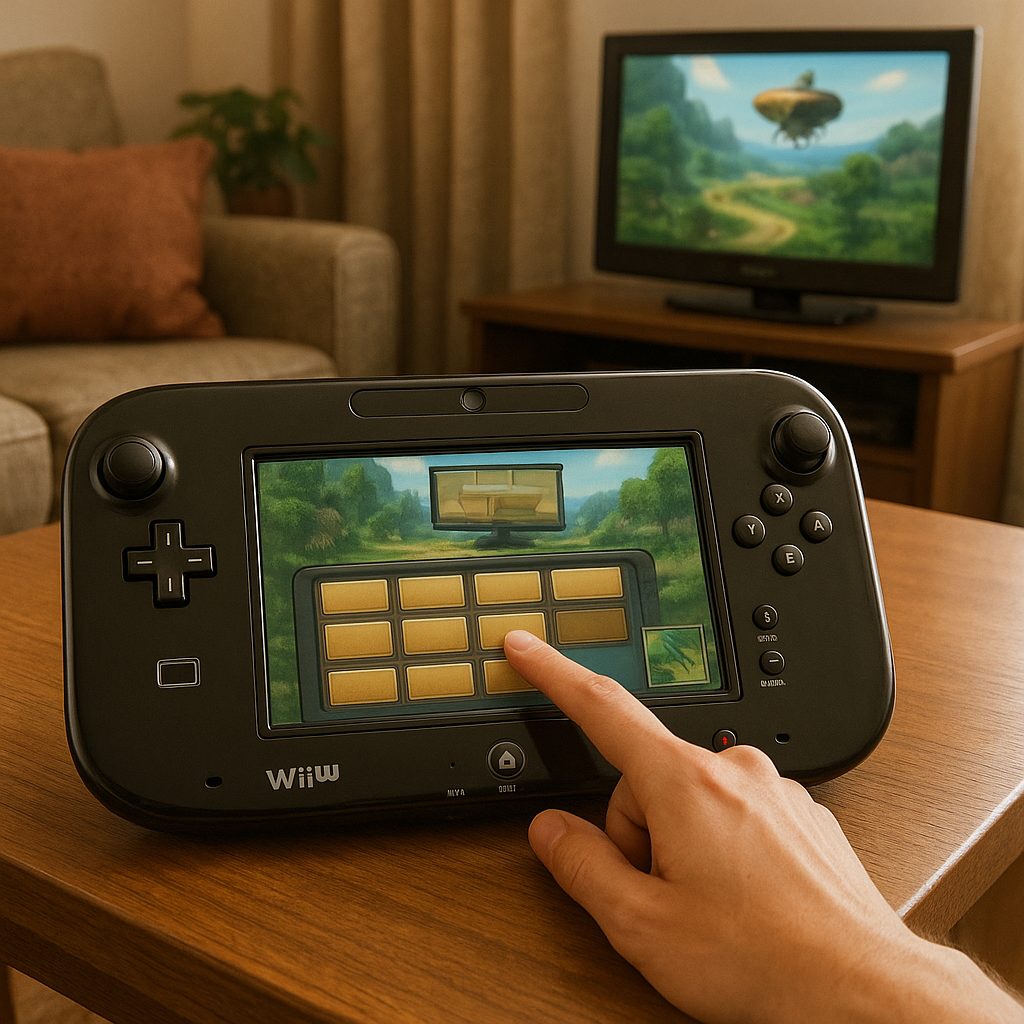 Wii U GamePad controller illustrating tactile interaction and controls